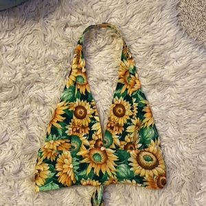 Halter sunflower crop top
